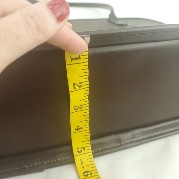 Vintage Jack Georges Womens Dark Brown Leather Double Handle Zip Around Tote Bag - Picture 9 of 14